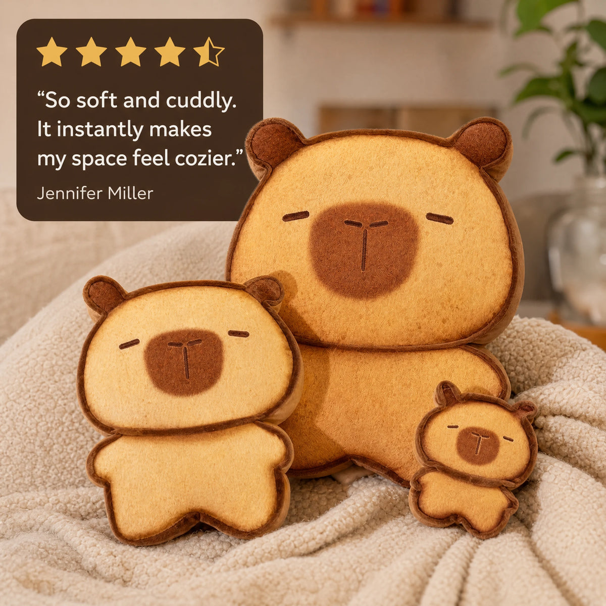Capybara Plush in Toasted Bread Shape - Image témoignage