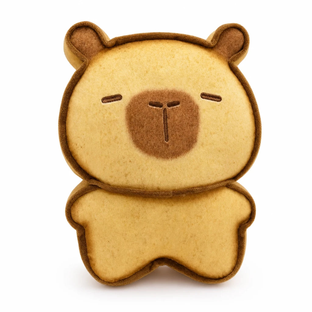 Capybara Plush in Toasted Bread Shape - Light brown / 6in / 15cm … (3 tailles)