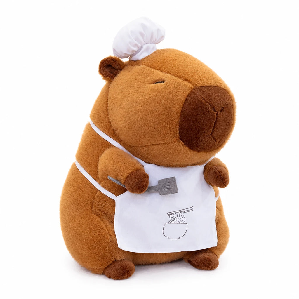 Capybara Plush Toy Baker or Chef Character with Hat - Chef / 11in / 28cm … (3 tailles)