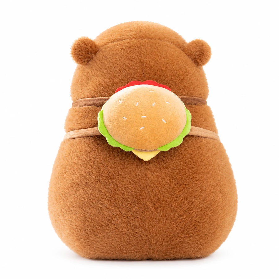 Capybara Plush Toy with Hamburger Backpack - 8in / 20cm · 12in / 30cm