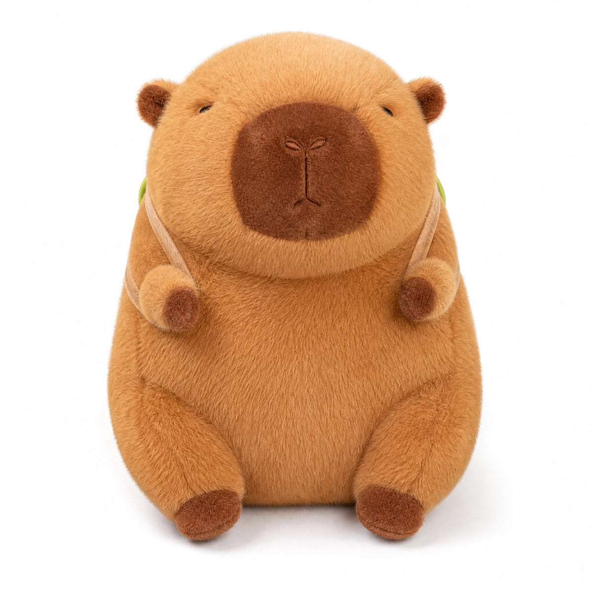 Capybara Plush Toy with Hamburger Backpack - Fond blanc