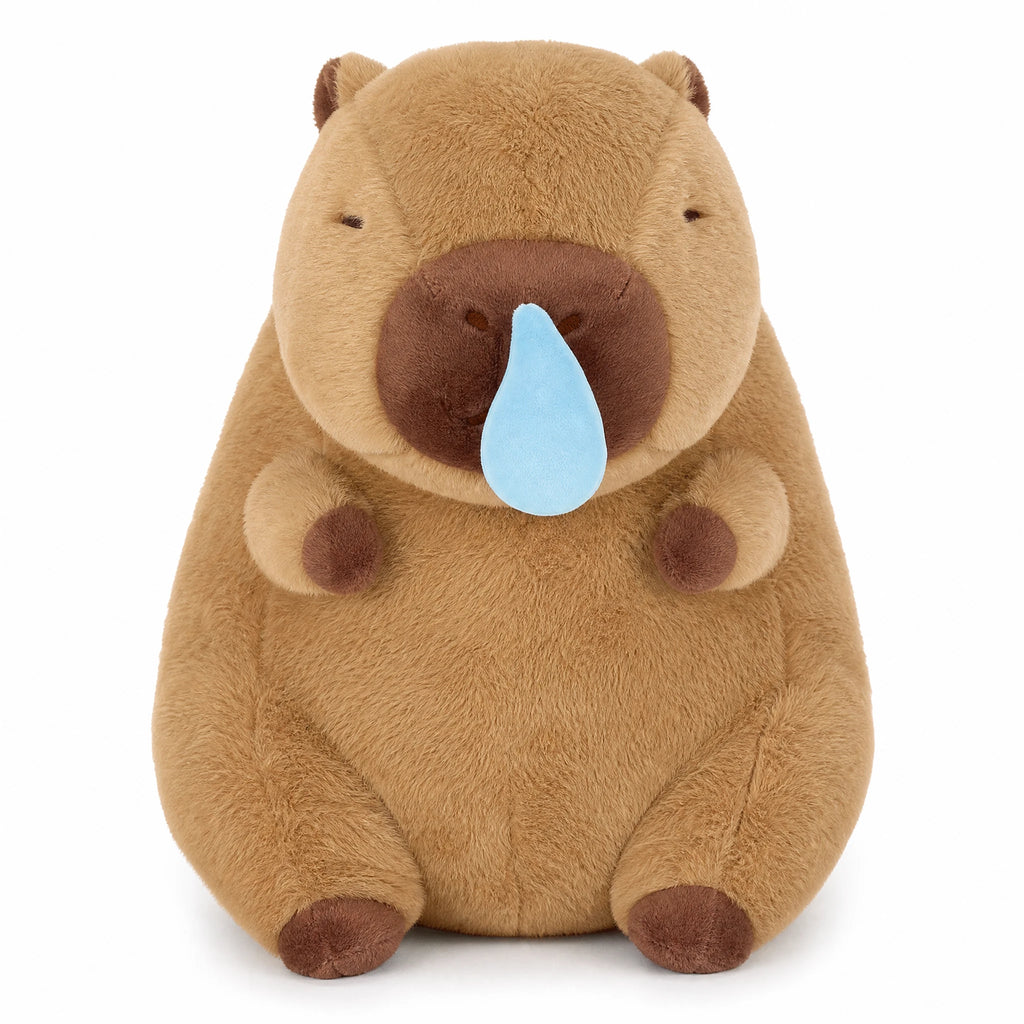 Capybara Plush Toy with Runny Nose Detail - Fond blanc