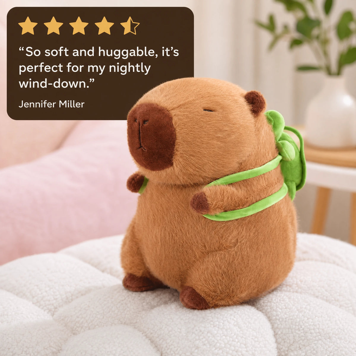 Capybara Plush Turtle Backpack Soft Stuffed Animal - Image témoignage