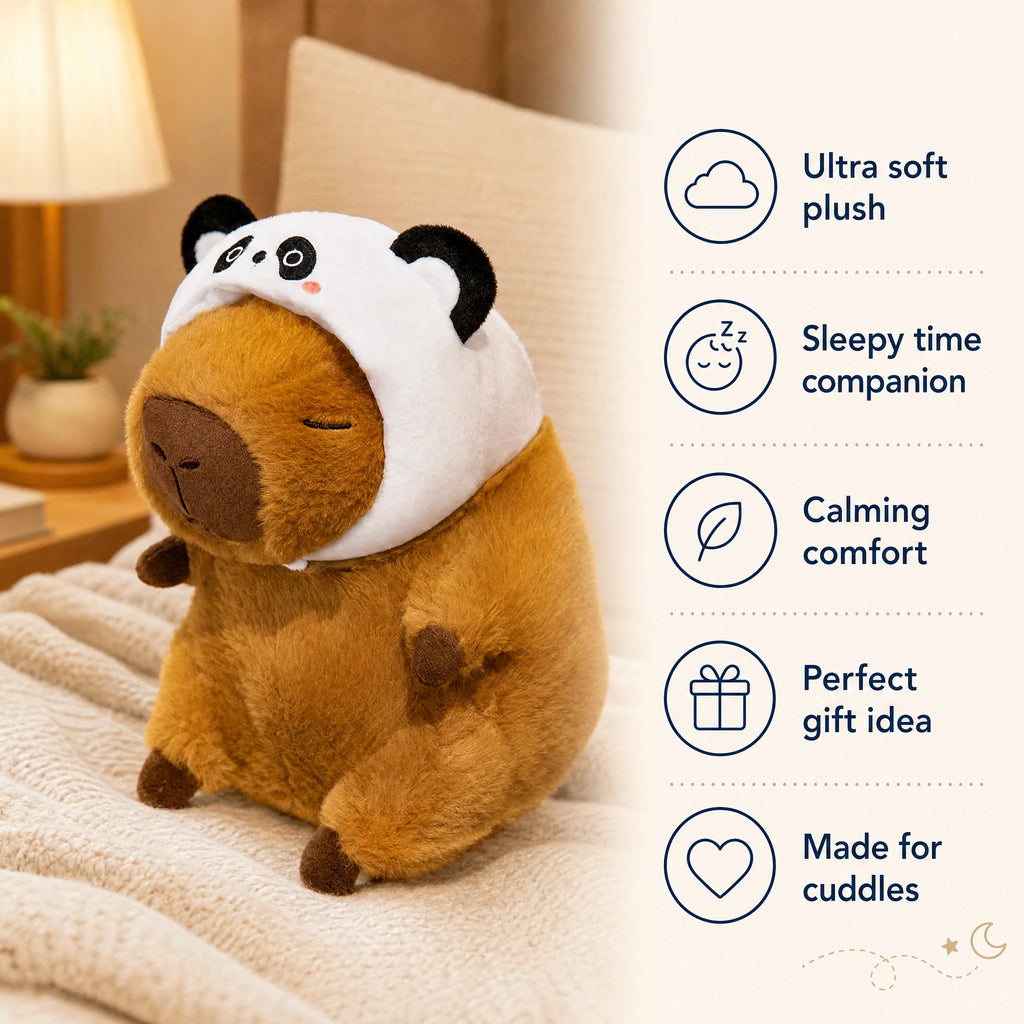 Capybara Plush with Animal Hat, Soft Stuffed Toy - Bénéfices produit
