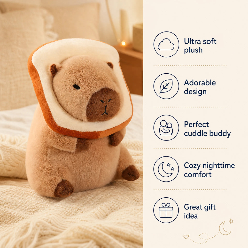 Capybara Plush with Dress-Up Accessories, Soft Toy - Bénéfices produit