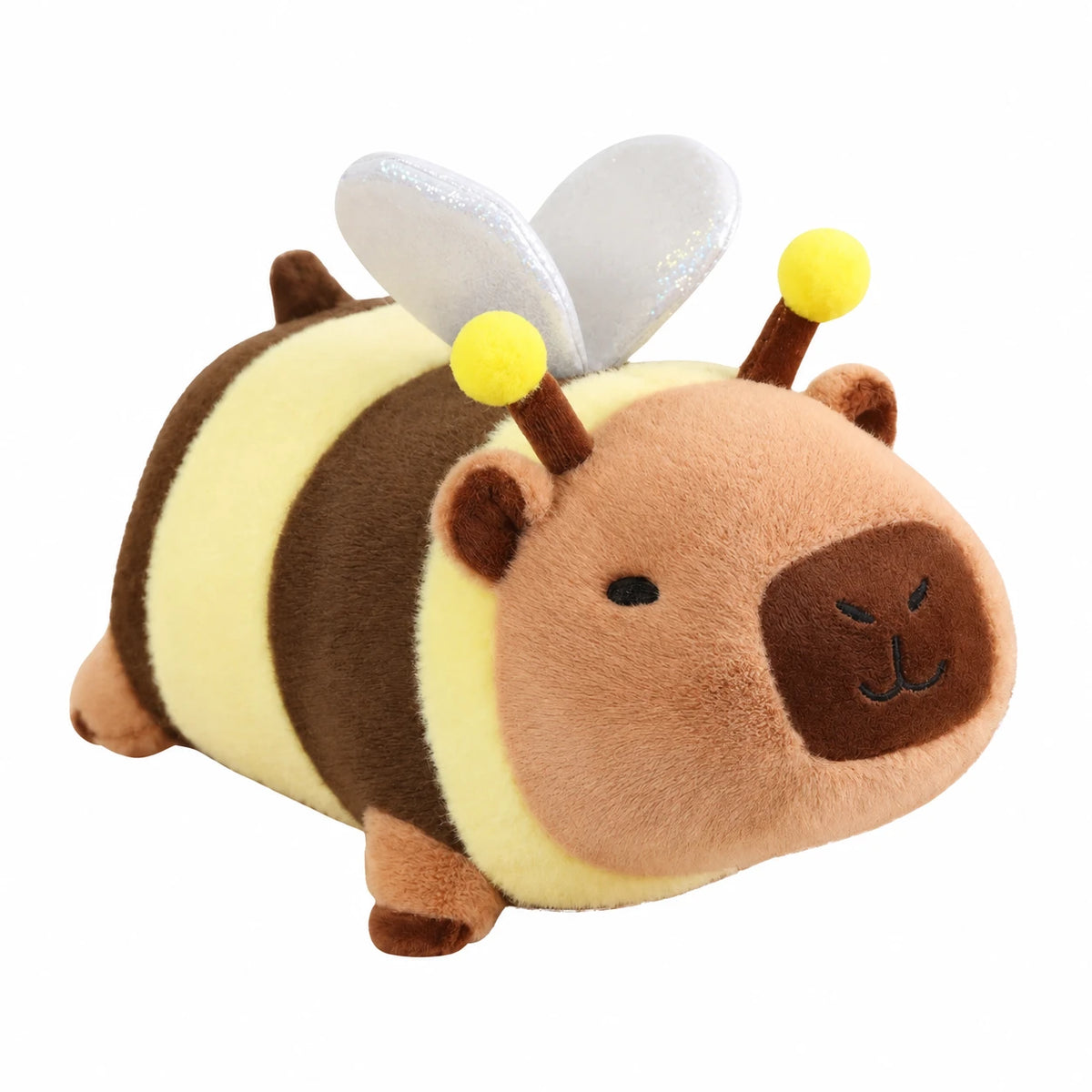 Capybara Plush with Flower Collar in Kawaii Style - 10in / 25cm / Bee · 14in / 35cm / Bee