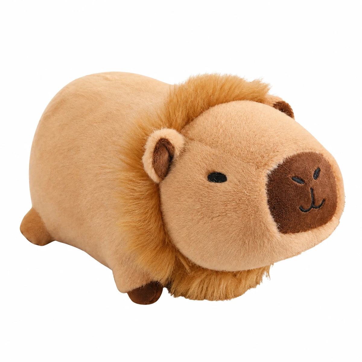 Capybara Plush with Flower Collar in Kawaii Style - 10in / 25cm / Lion · 14in / 35cm / Lion
