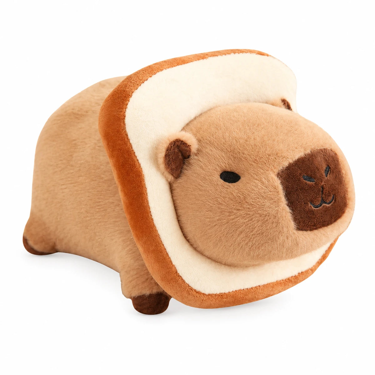 Capybara Plush with Flower Collar in Kawaii Style - 10in / 25cm / Toast · 14in / 35cm / Toast