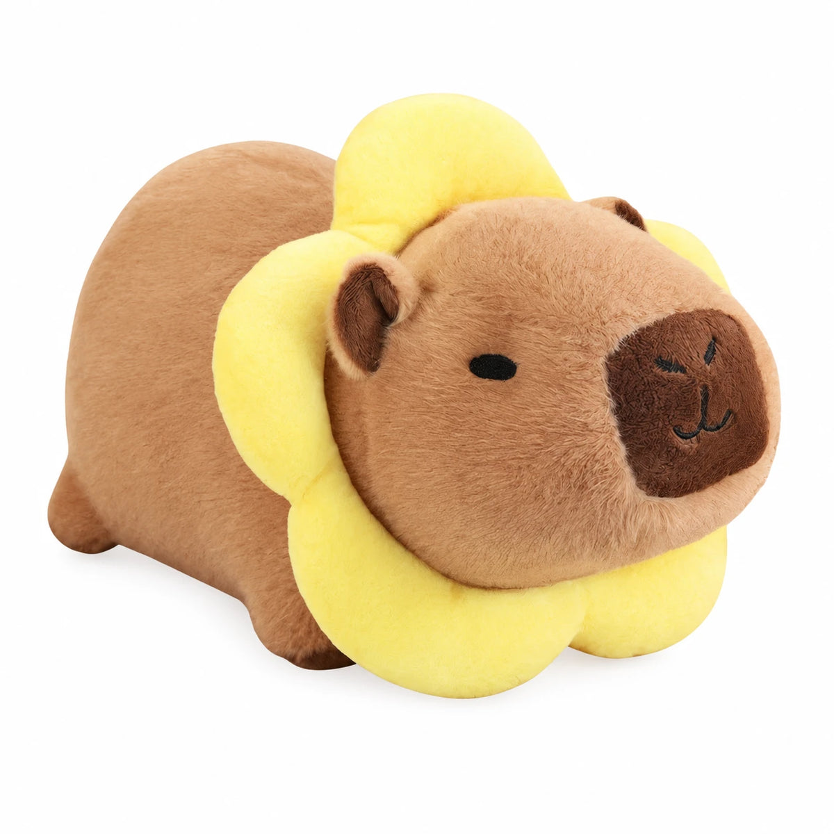 Capybara Plush with Flower Collar in Kawaii Style - 10in / 25cm / Yellow Flower … (2 tailles)