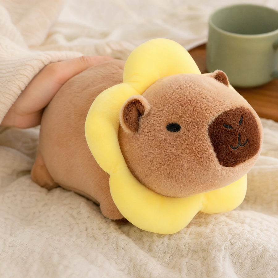 Capybara Plush with Flower Collar in Kawaii Style - Utilisation du produit
