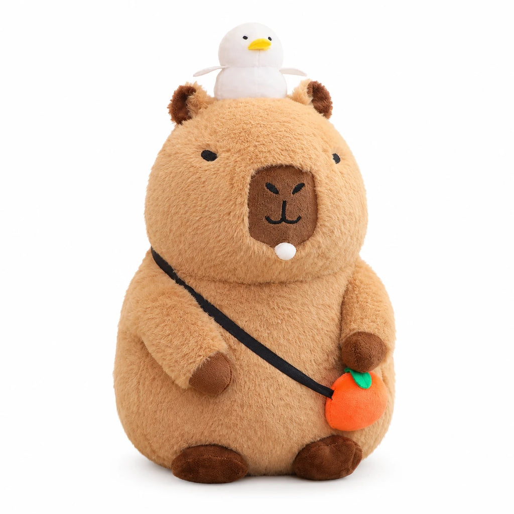 Capybara Plush with Orange and Bubble Blowing Feature - Sit with Bubble / 8in / 20cm … (3 tailles)
