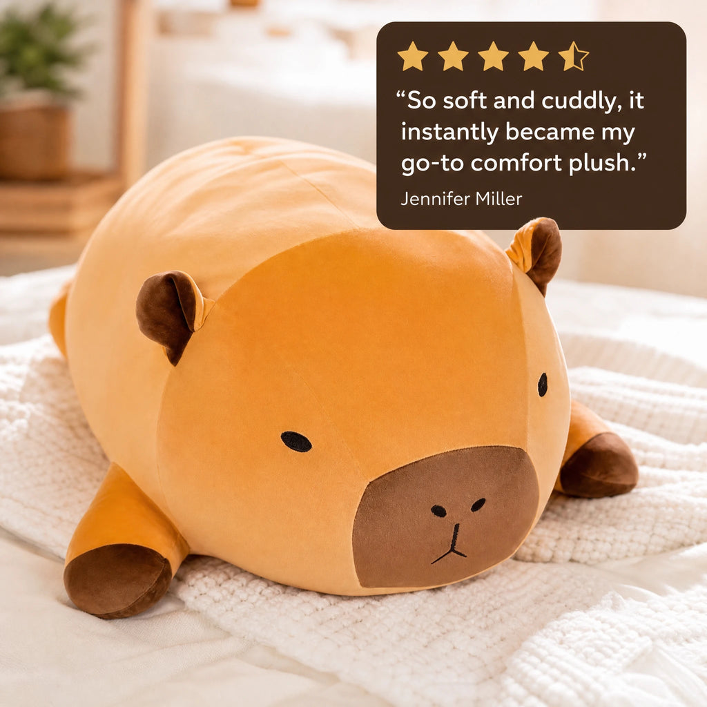 Capybara Plush with Round Body and Soft Stuffing - Image témoignage