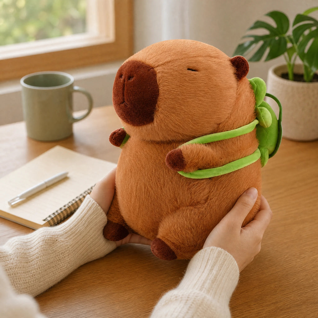 Capybara Plush with Turtle Backpack, 3 Sizes - Utilisation du produit