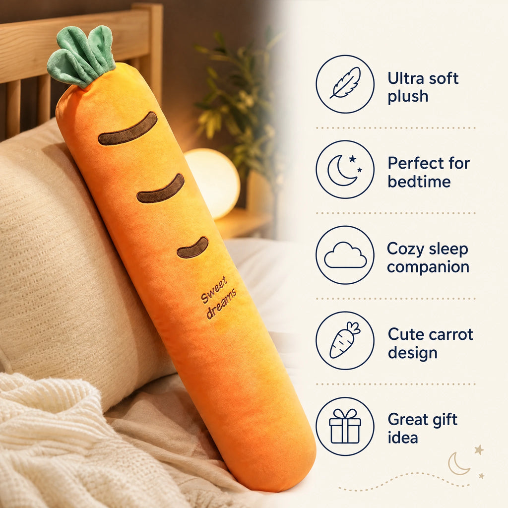 Carrot Body Pillow Plush with Removable Cover - Bénéfices produit