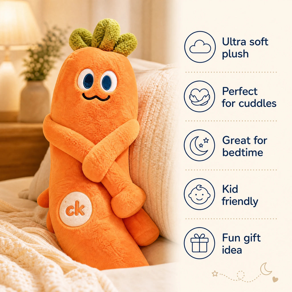 Carrot Plush Toy with Patting Motion and Soft Fabric - Bénéfices produit