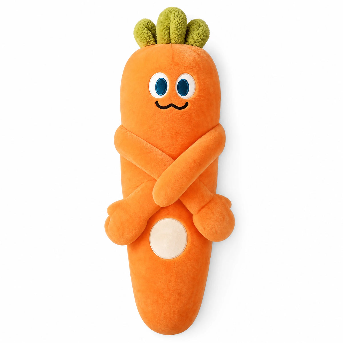 Carrot Plush Toy with Patting Motion and Soft Fabric - Fond blanc