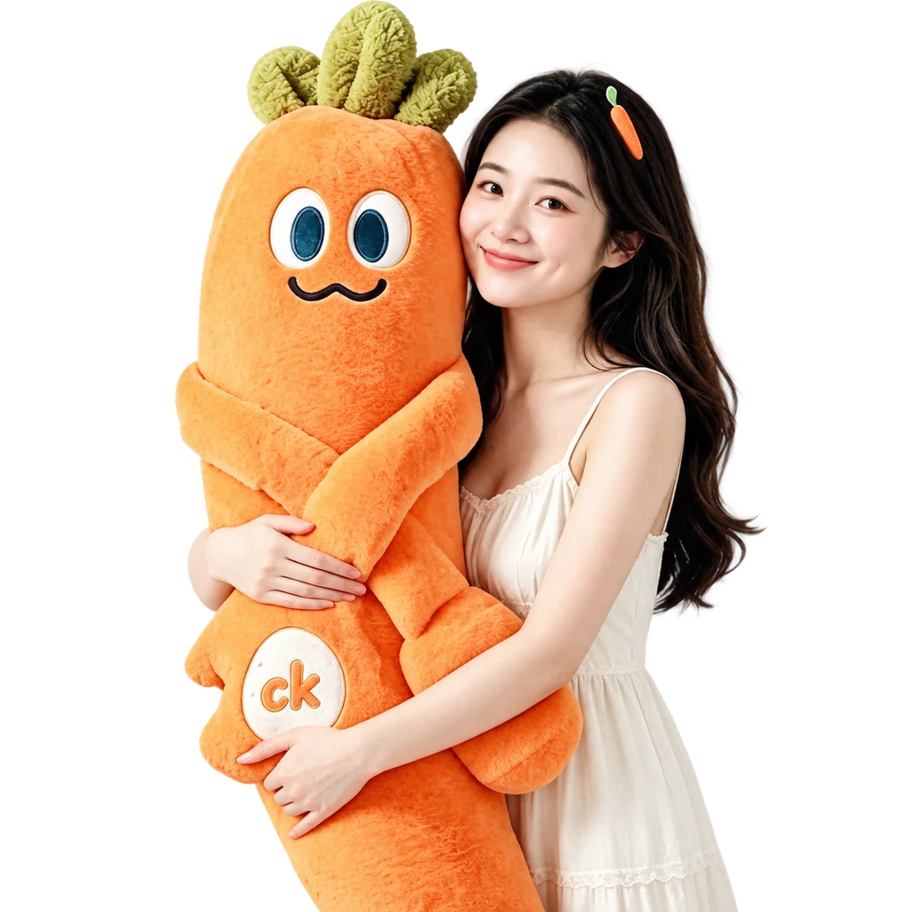 Carrot Plush Toy with Patting Motion and Soft Fabric - Patting / 35in / 90cm · Patting / 47in / 120cm