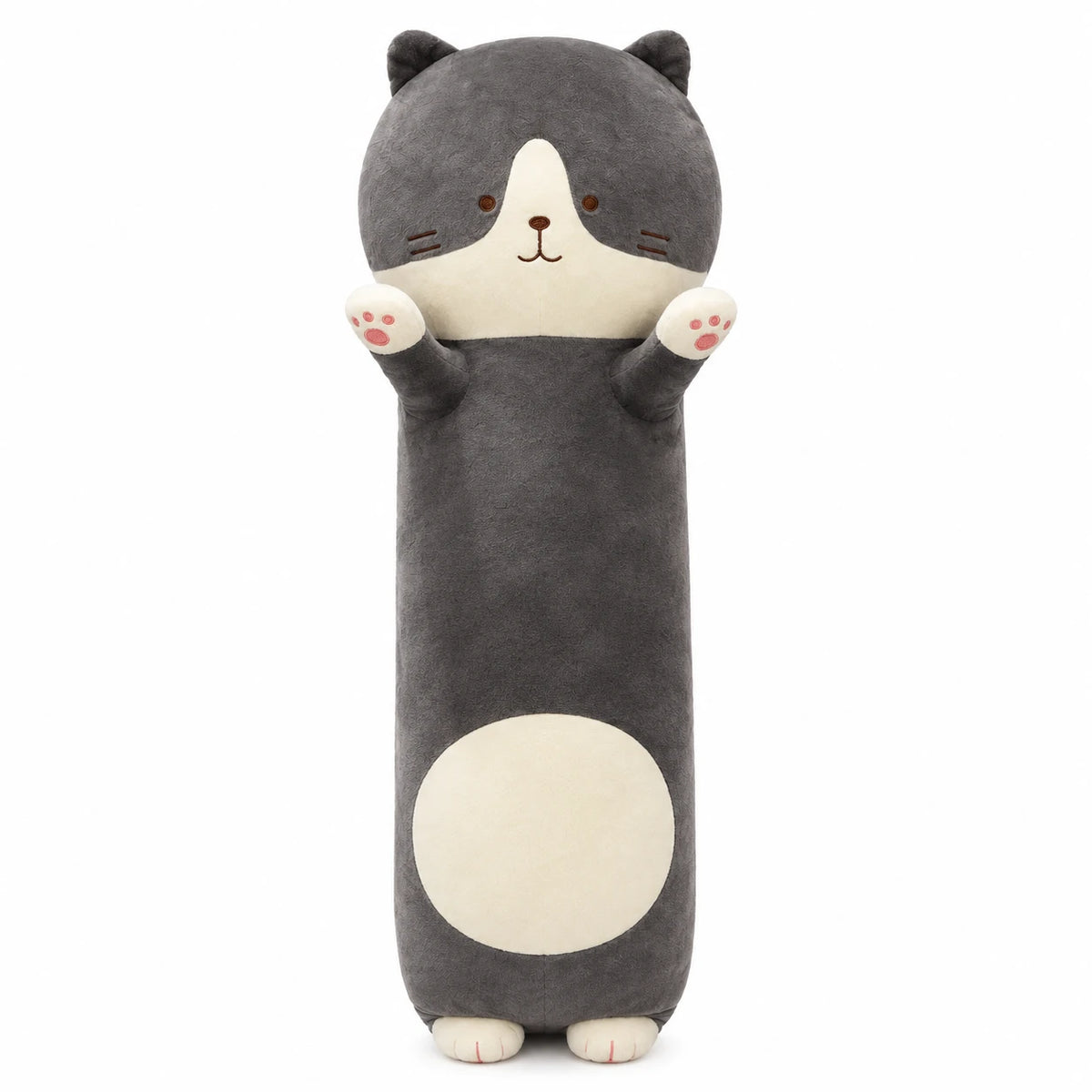 Cat Body Pillow - Elongated Plush with Raised Paws - 23.5in / 60cm / Gray … (3 tailles)