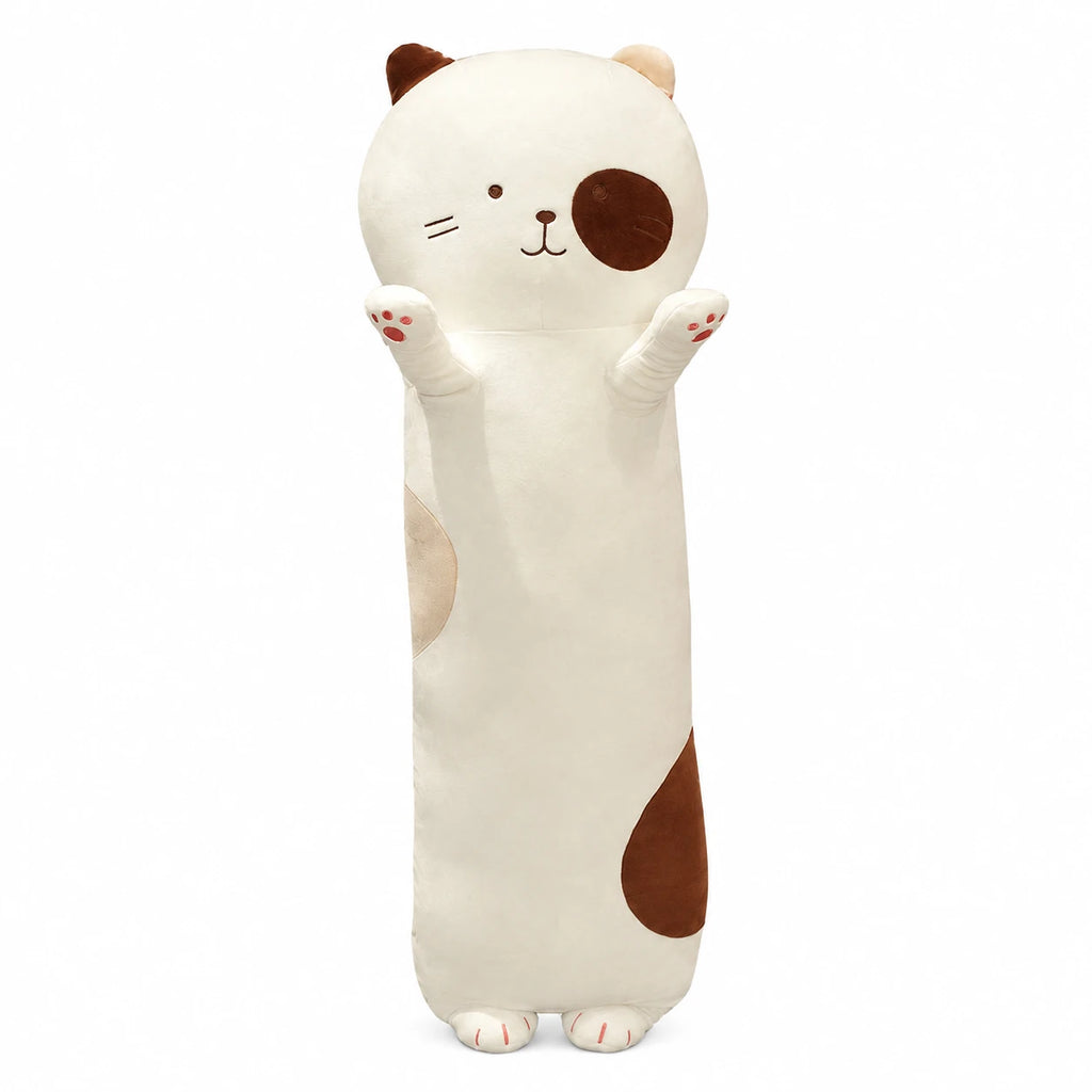 Cat Body Pillow - Elongated Plush with Raised Paws - 39.5in / 100cm / White … (3 tailles)