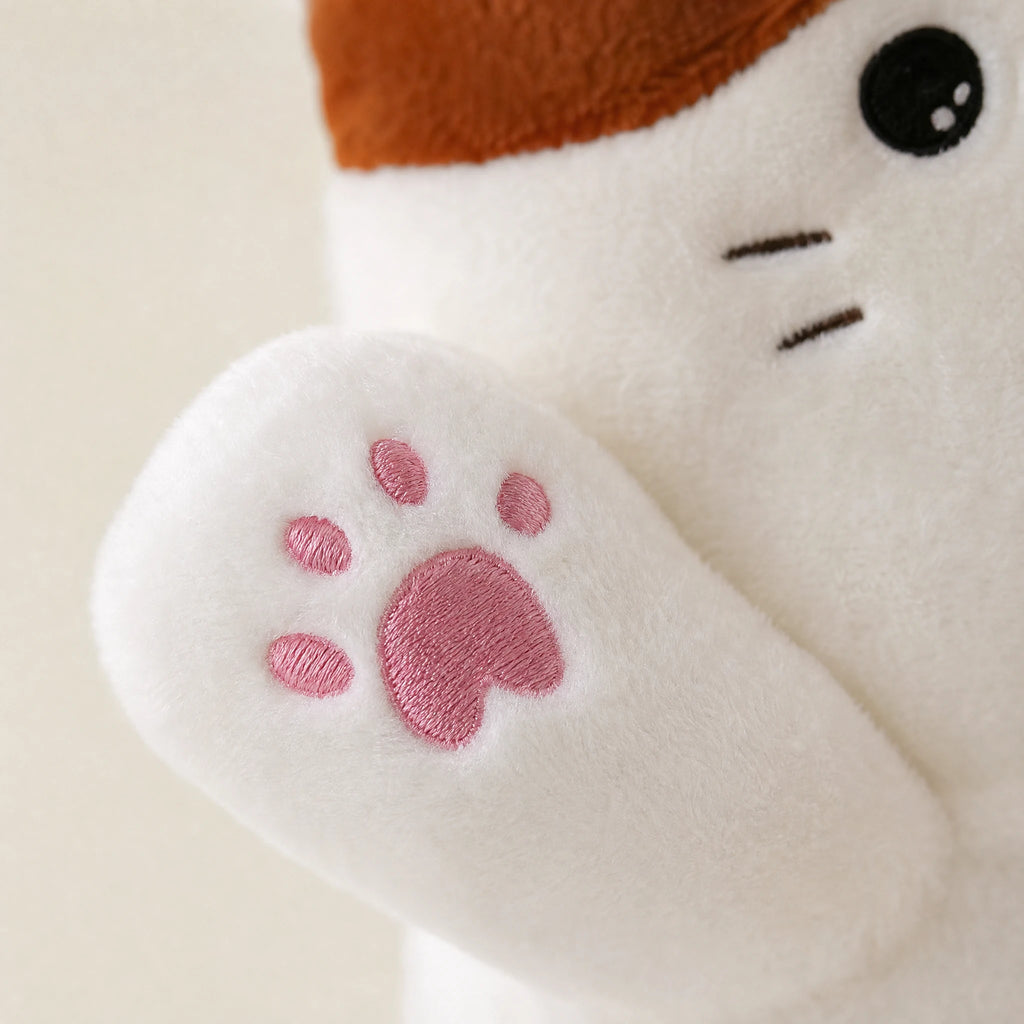 Cat Body Pillow Long Shaped Plush with Paws - Détail matière