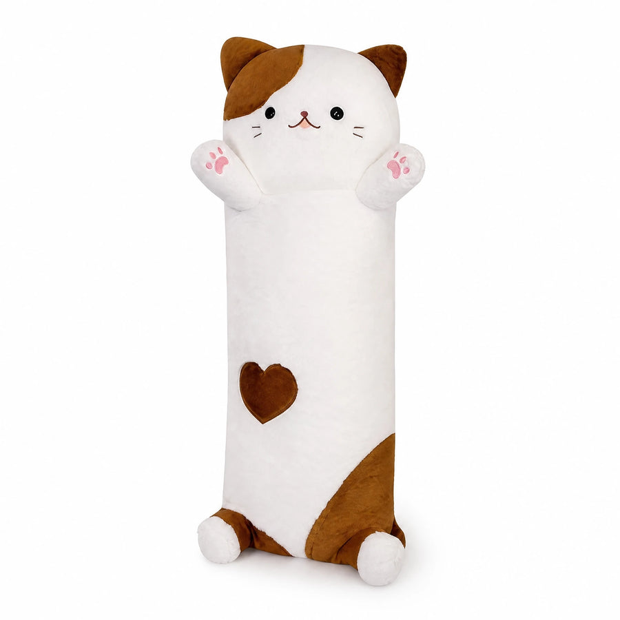 Cat Body Pillow Long Shaped Plush with Paws - Fond blanc, autre angle
