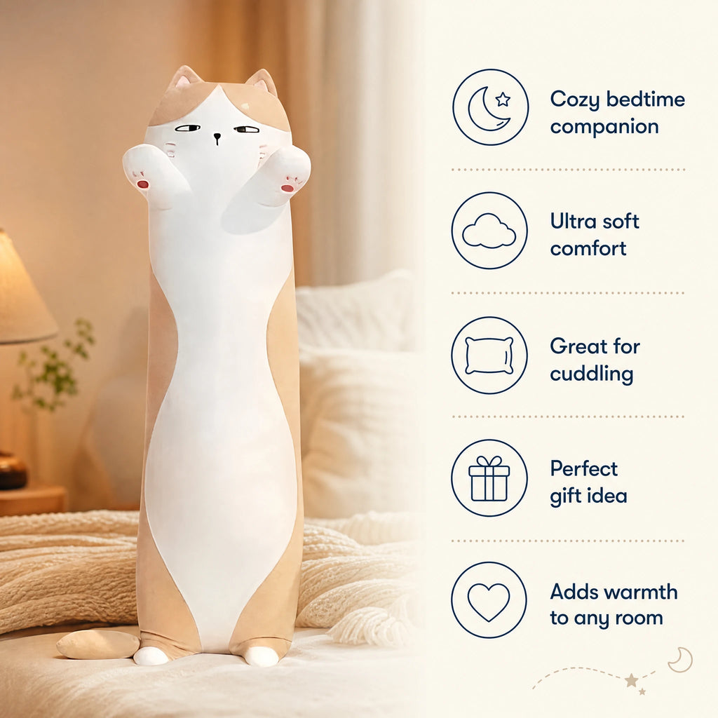 Cat Body Pillow with Long Cuddly Hugging Design - Bénéfices produit