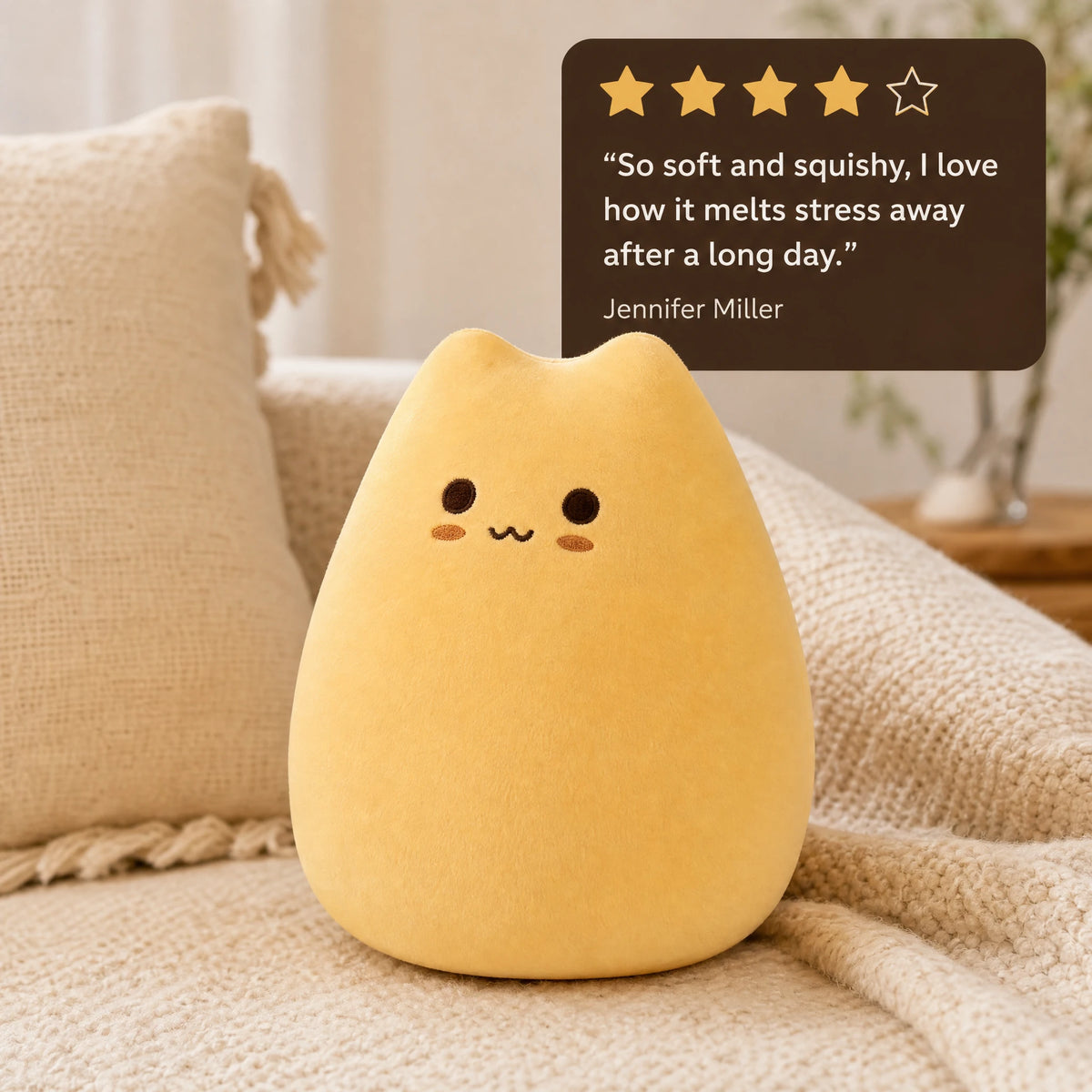 Cat Night Light in Soft Silicone with Warm Glow - Image témoignage