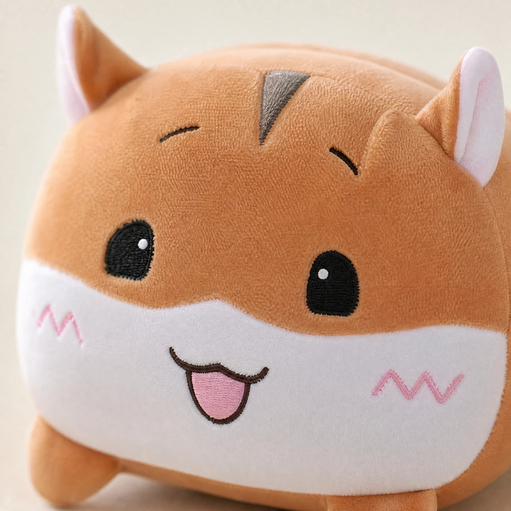 Cat Pillow Plush with Chubby Round Design - Détail matière