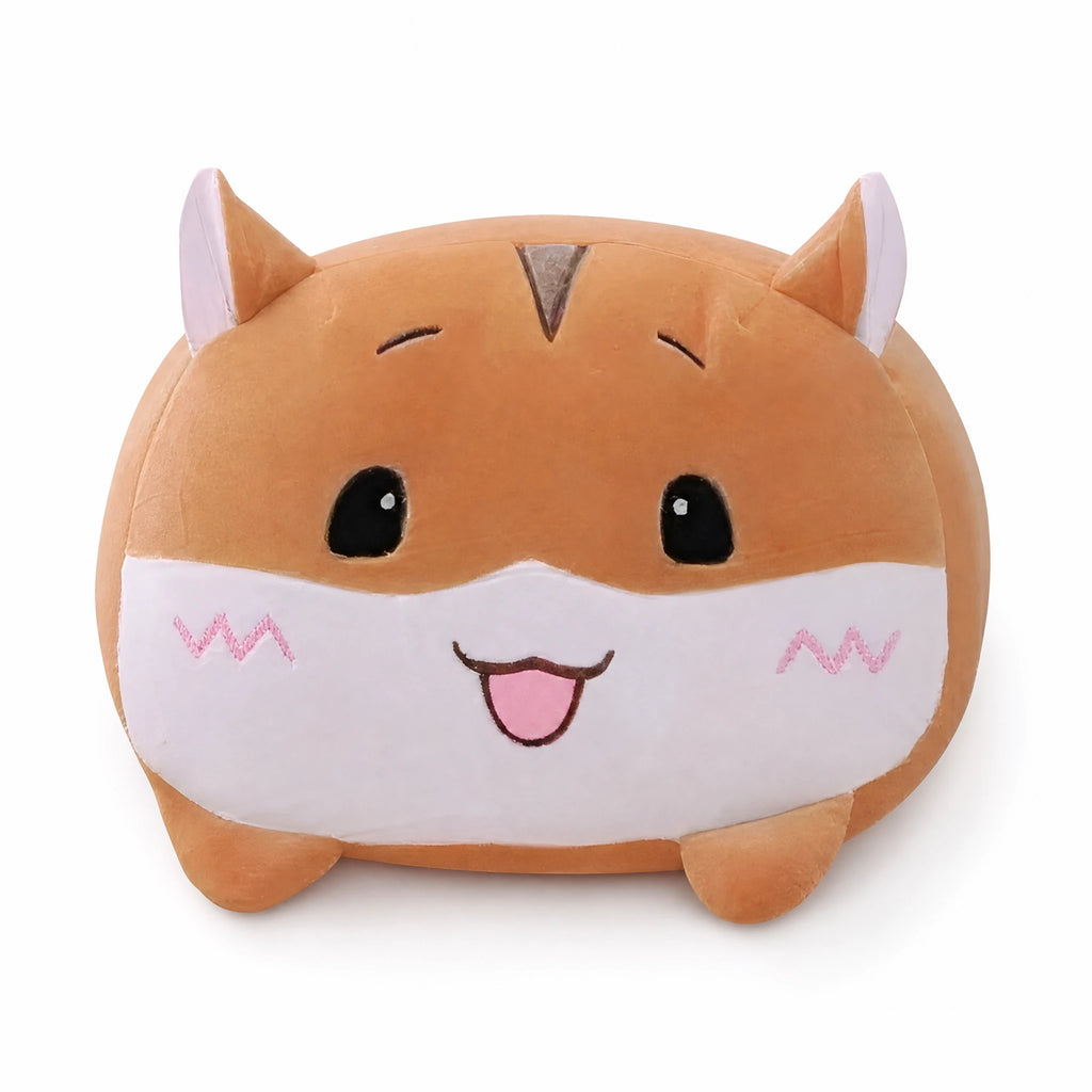 Cat Pillow Plush with Chubby Round Design - Fond blanc
