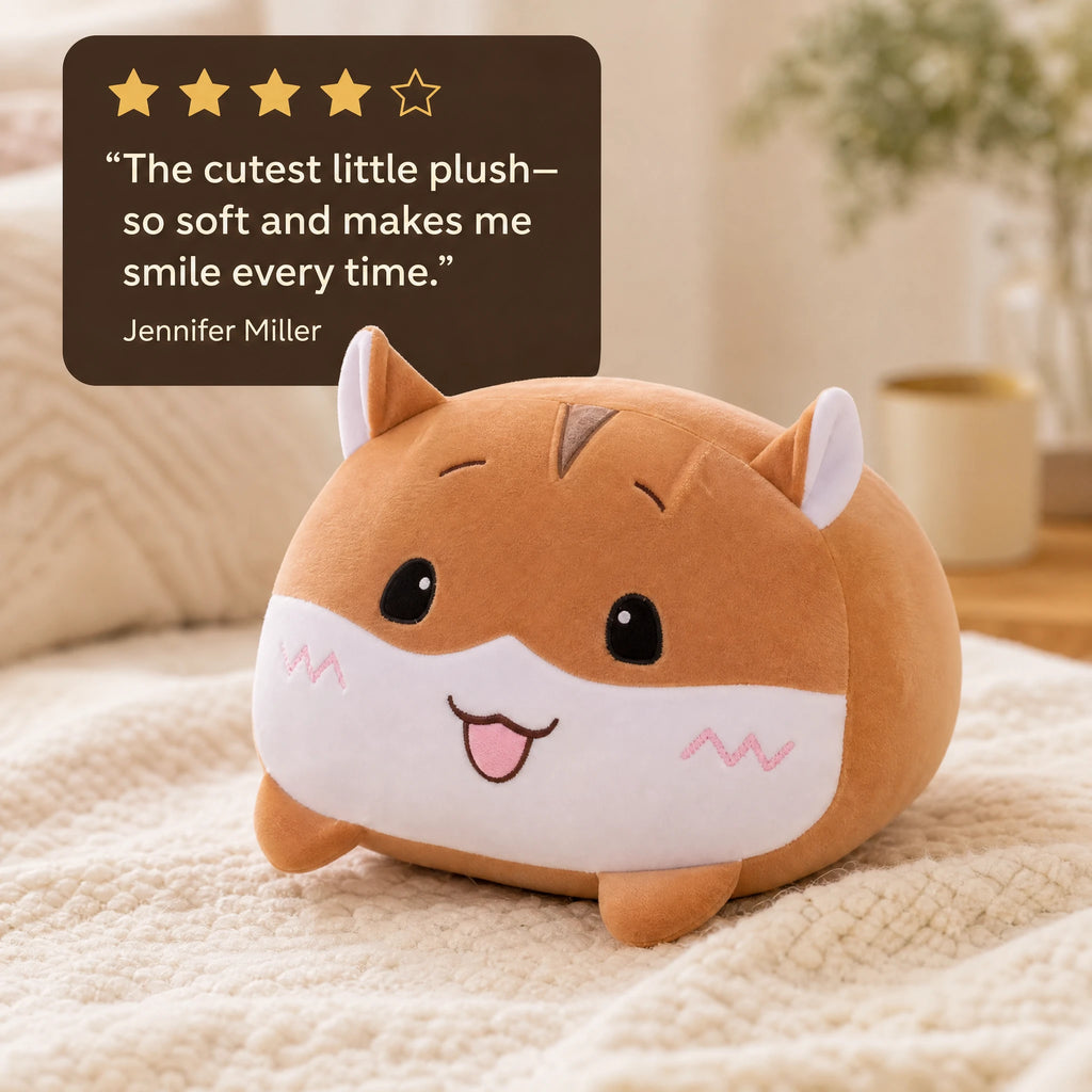 Cat Pillow Plush with Chubby Round Design - Image témoignage