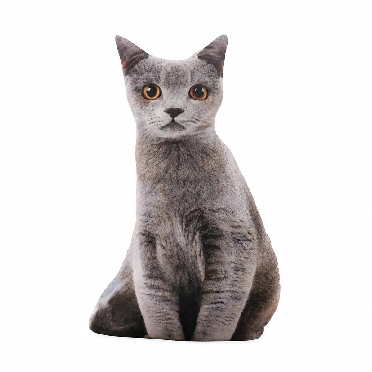 Cat Pillow Plush with Realistic Gray Tabby Design - 19.5in / 50cm · 29.5in / 75cm