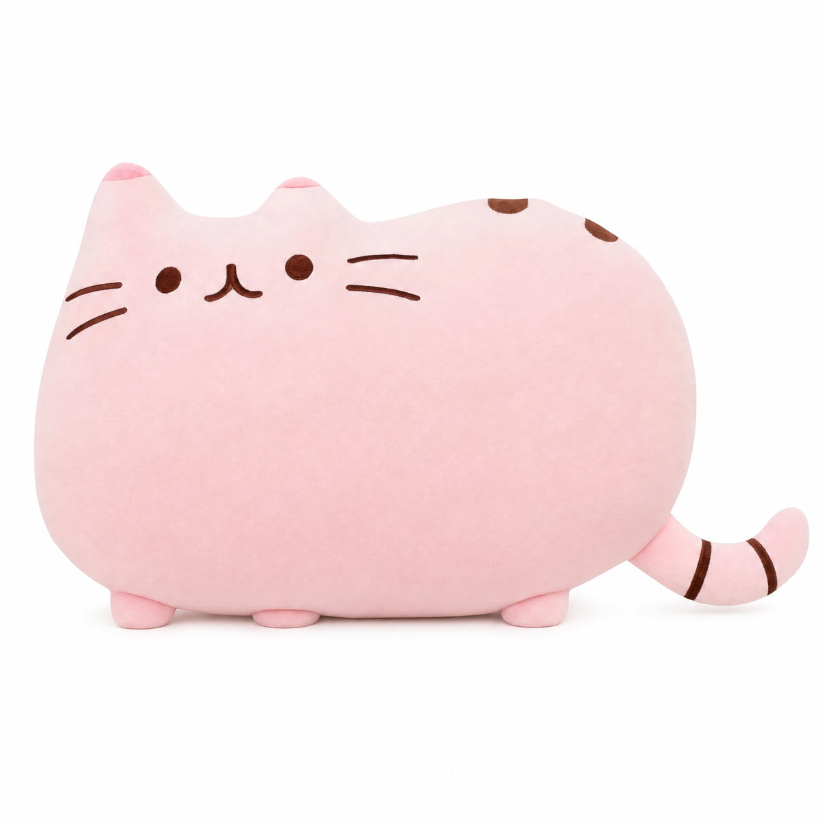 Cat Plush Pillow with Adorable Face Design - Fond blanc