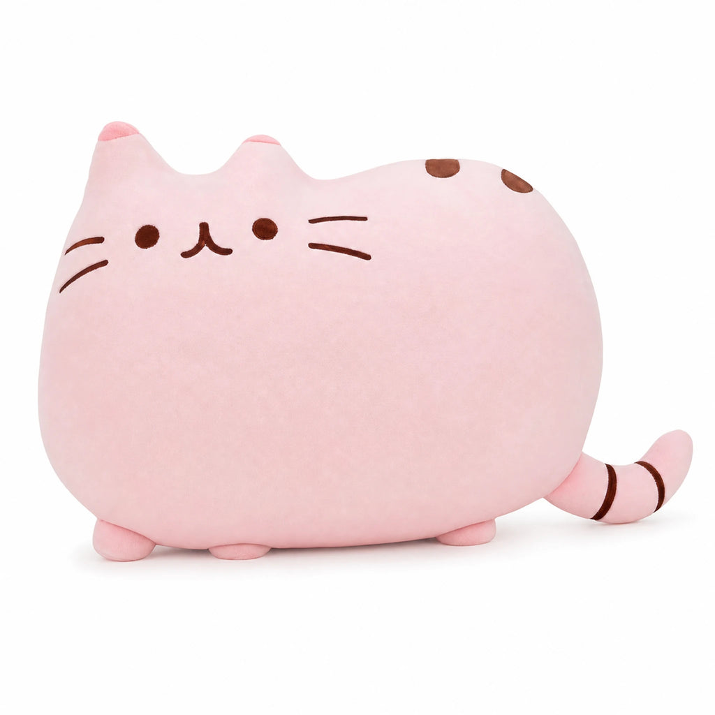 Cat Plush Pillow with Adorable Face Design - Fond blanc, autre angle