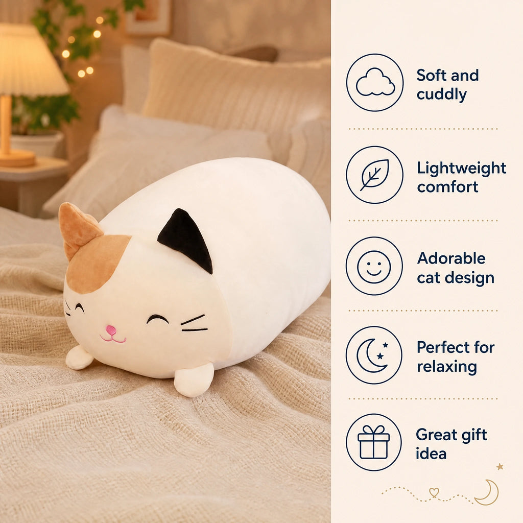 Cat Plush Pillow with Soft Rounded Shape - Bénéfices produit