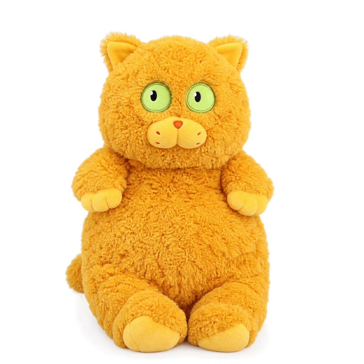 Cat Plush Toy with Large Yellow Eyes and Dark Grey Fur - Yellow / 15.5in / 40cm … (3 tailles)