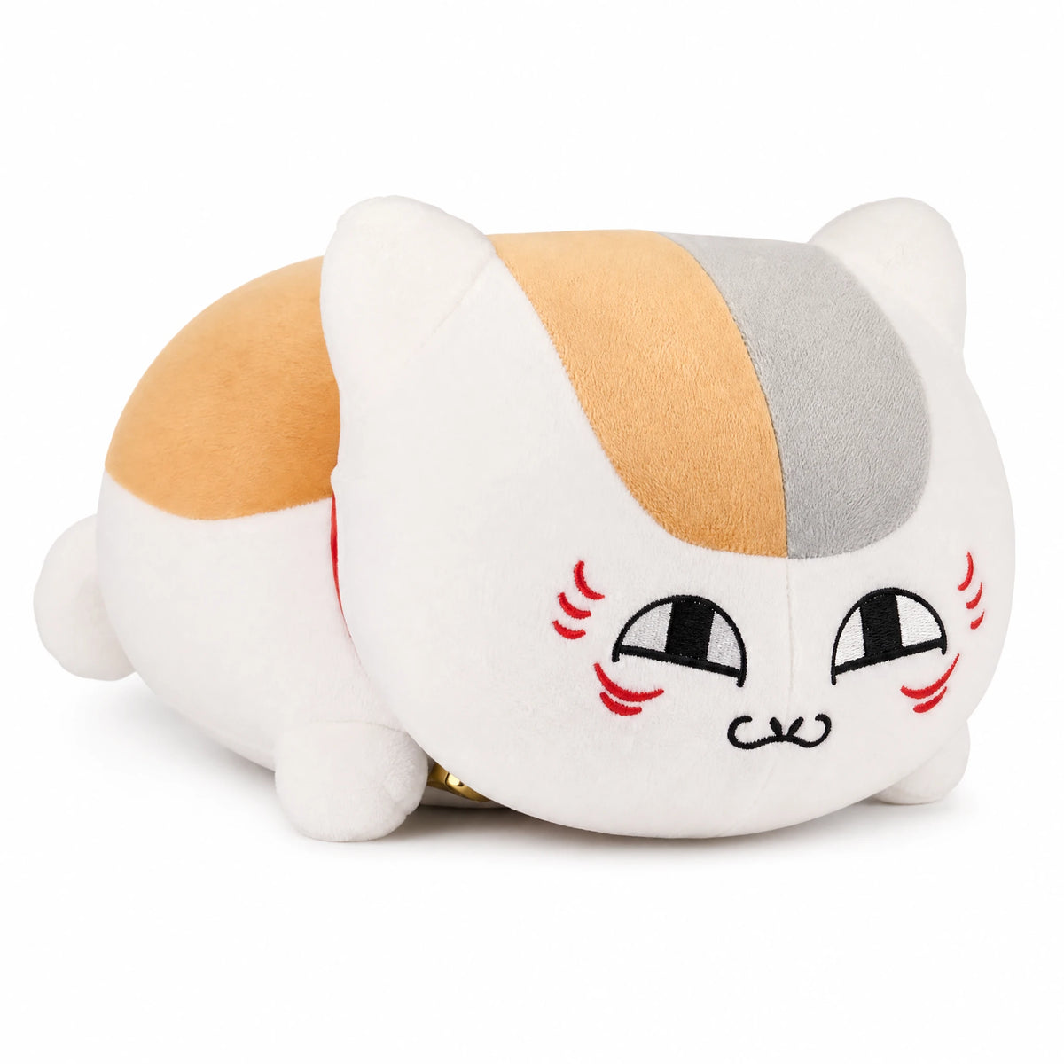 Cat Plush Toy with Tricolor Face Pattern - Fond blanc