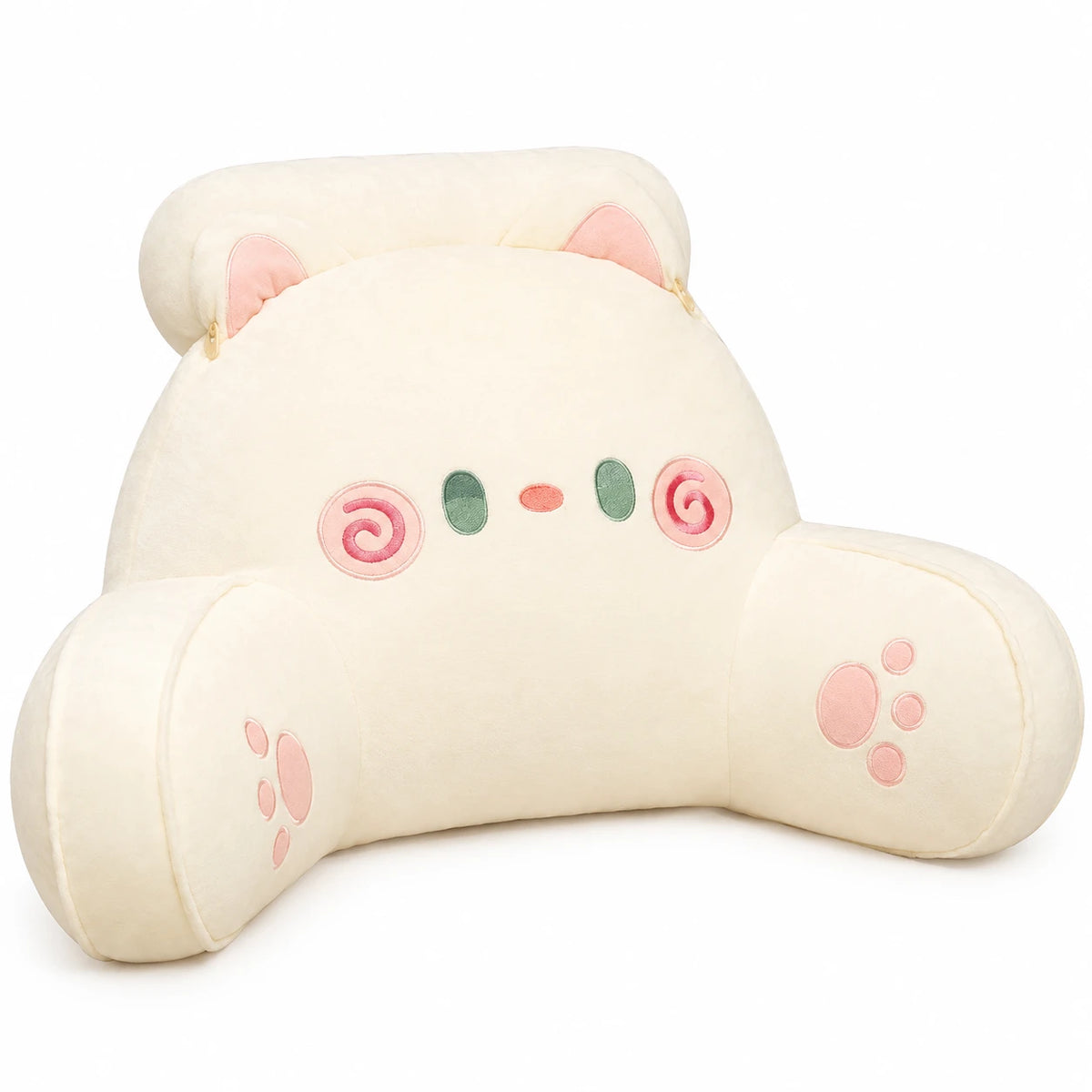 Cat Reading Pillow with Armrest and Lumbar Support - White Cat / 20in / 50cm … (2 tailles)