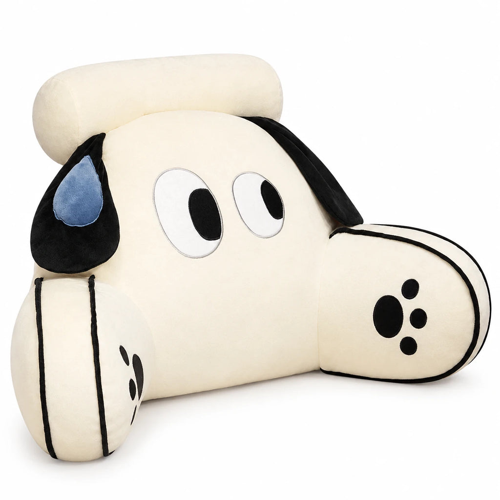 Cat Reading Pillow with Armrest and Lumbar Support - White Dog / 20in / 50cm … (2 tailles)