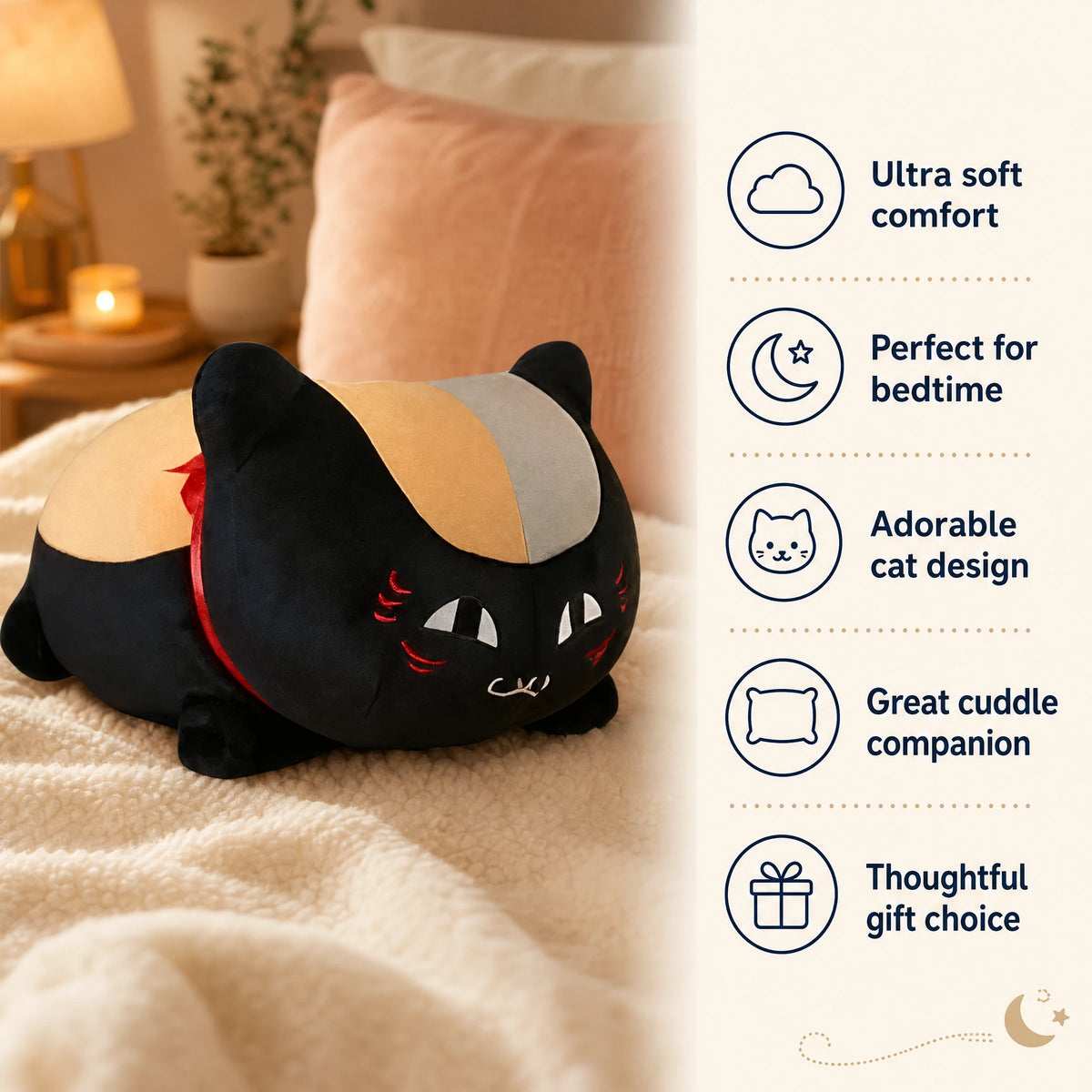 Cat Stuffed Animal - Black Nyanko Sensei Plush - Bénéfices produit