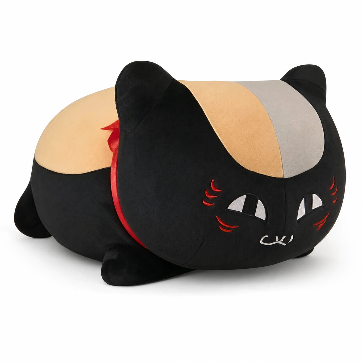 Cat Stuffed Animal - Black Nyanko Sensei Plush - Fond blanc, autre angle