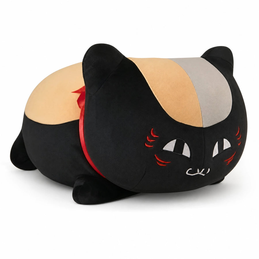 Cat Stuffed Animal - Black Nyanko Sensei Plush - Fond blanc, autre angle