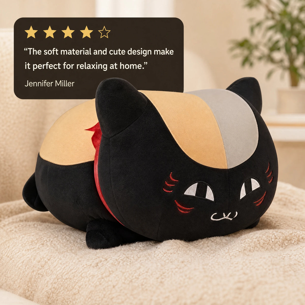 Cat Stuffed Animal - Black Nyanko Sensei Plush - Image témoignage