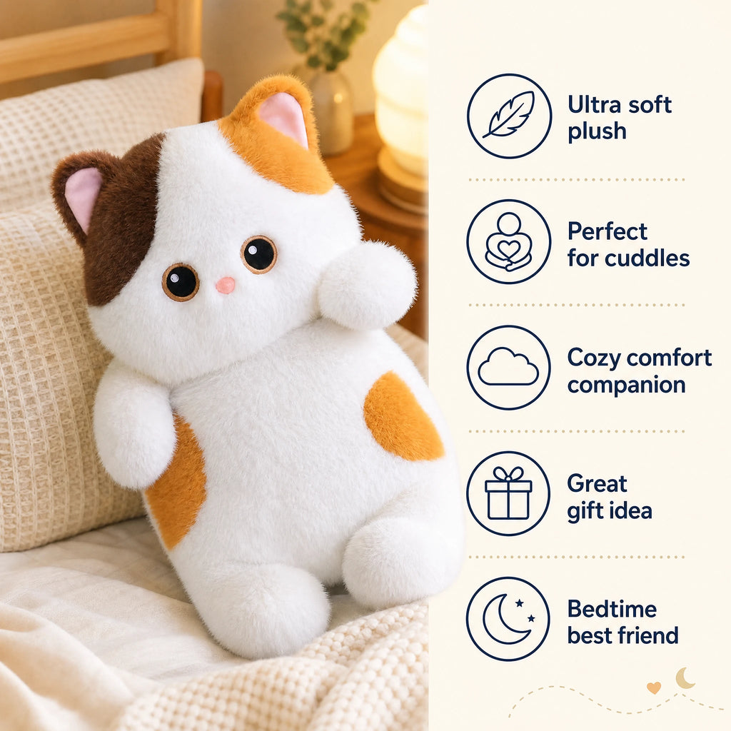 Cat Stuffed Animal, Calico Kitten with Chubby Cheeks - Bénéfices produit