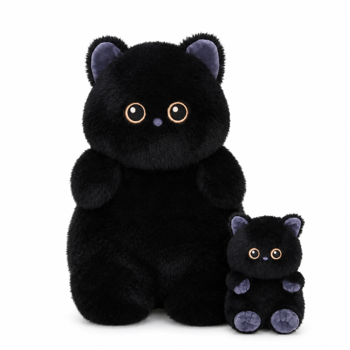 Cat Stuffed Animal, Calico Kitten with Chubby Cheeks - Boba (Black) / 15.5in / 40cm (Plush) … (2 tailles)