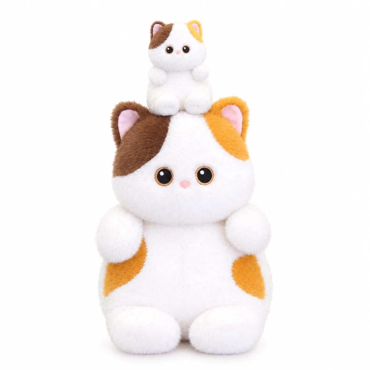 Cat Stuffed Animal, Calico Kitten with Chubby Cheeks - Churu (White) / 15.5in / 40cm (Plush) … (2 tailles)