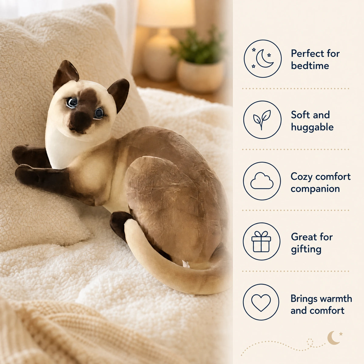 Cat Stuffed Animal, Gray Tabby Lying Down, Soft Plush - Bénéfices produit