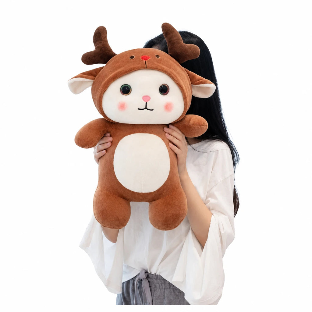 Cat Stuffed Animal in Deer Costume with White Belly - 10in / 25cm … (4 tailles)