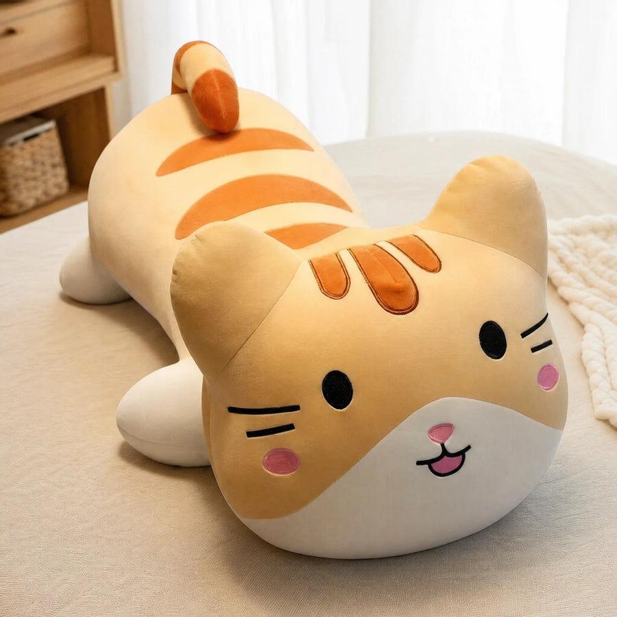 Cat Stuffed Animal Pillow, Lying Tabby Design - Utilisation du produit