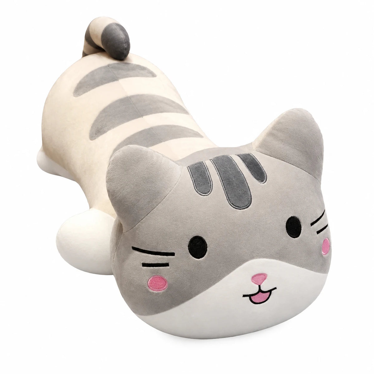 Cat Stuffed Animal Pillow with Grey Stripes - 15.5in / 40cm … (4 tailles)