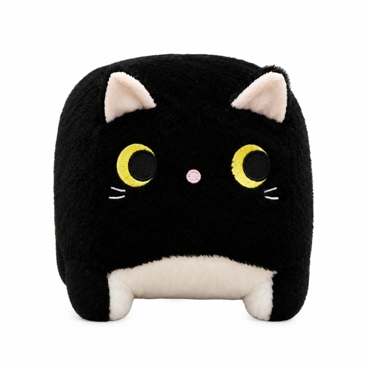 Cat Stuffed Animal with Cubic Plush Design - Black